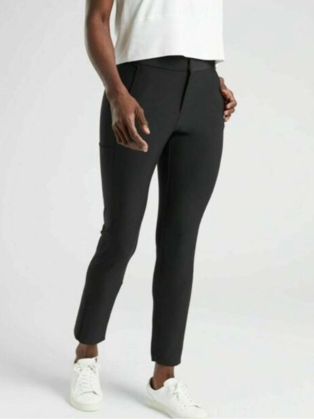 Athleta Stellar Skinny Trouser Pant Size 16 Tall Black Travel Work Career
